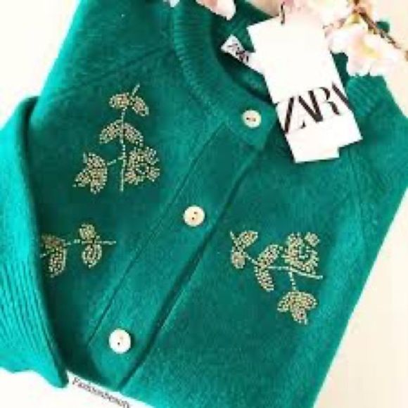 ZARA KNIT CARDIGAN WITH BEADS - Picture 11 of 11